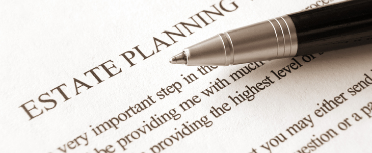 Estate planning document on a table